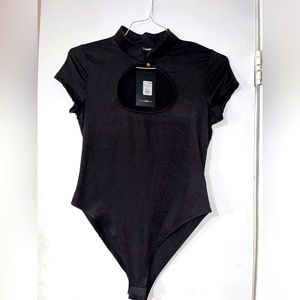 Don't Think You Can Do Better Keyhole Bodysuit in Black from Fashion Nova